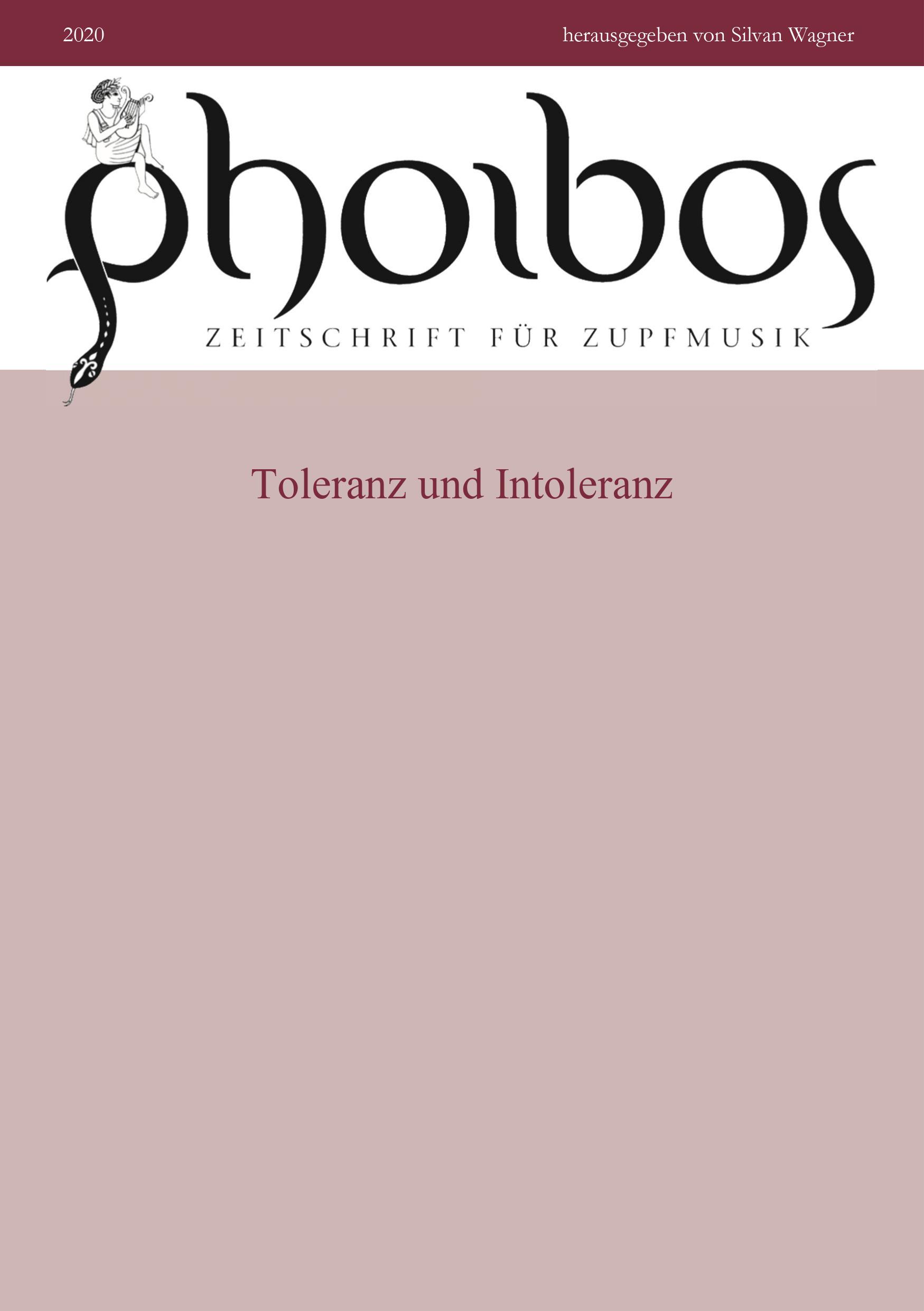 Phoibos 2020 Toleranz und Intoleranz